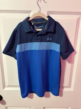 Under Armour Youth Two-Tone Blue Performance Polo